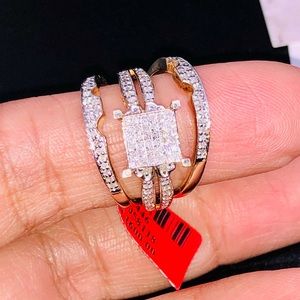 REAL DIAMOND .55ct BRIDAL RING SET NOT CZ NOT FAKE